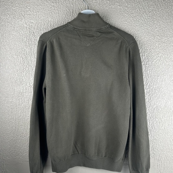 Tommy Hilfiger Men’s Large Army Green 1/4 Zip Pullover Sweater - Picture 3 of 5